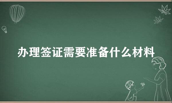 办理签证需要准备什么材料