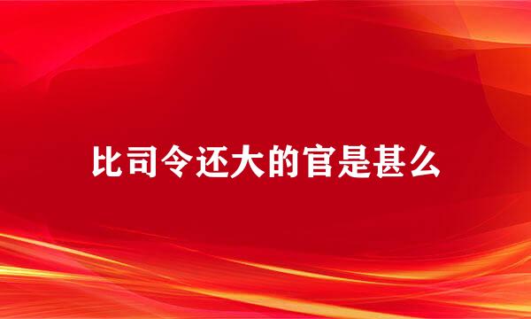 比司令还大的官是甚么