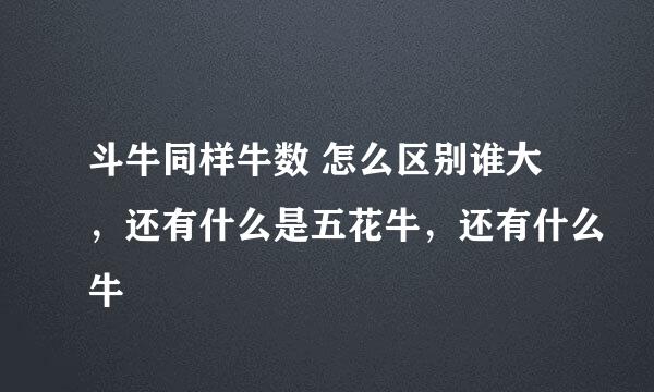 斗牛同样牛数 怎么区别谁大，还有什么是五花牛，还有什么牛