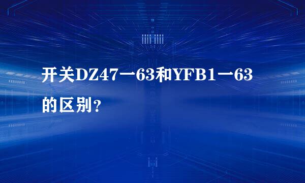 开关DZ47一63和YFB1一63的区别？