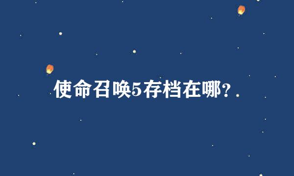 使命召唤5存档在哪？