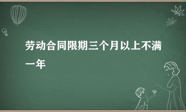 劳动合同限期三个月以上不满一年