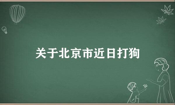 关于北京市近日打狗