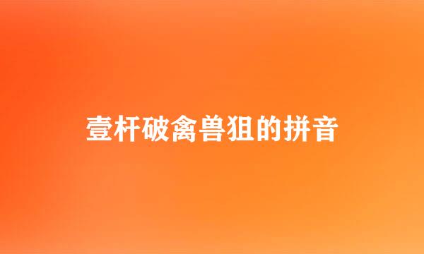 壹杆破禽兽狙的拼音