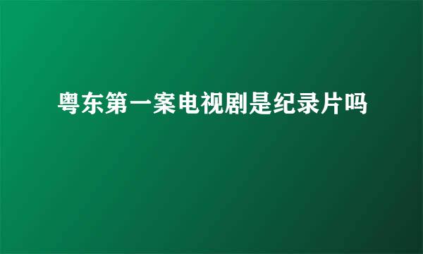 粤东第一案电视剧是纪录片吗