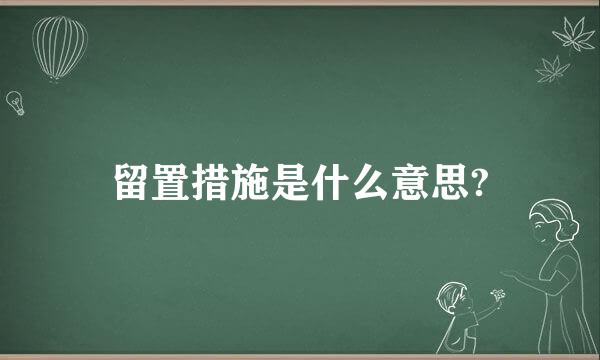 留置措施是什么意思?