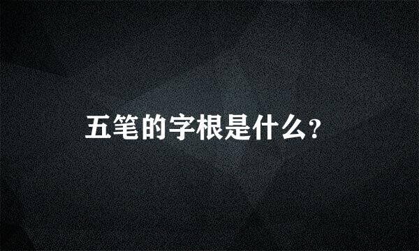 五笔的字根是什么？