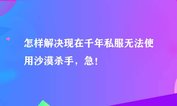 怎样解决现在千年私服无法使用沙漠杀手，急！