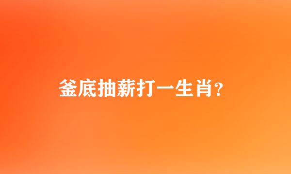 釜底抽薪打一生肖？