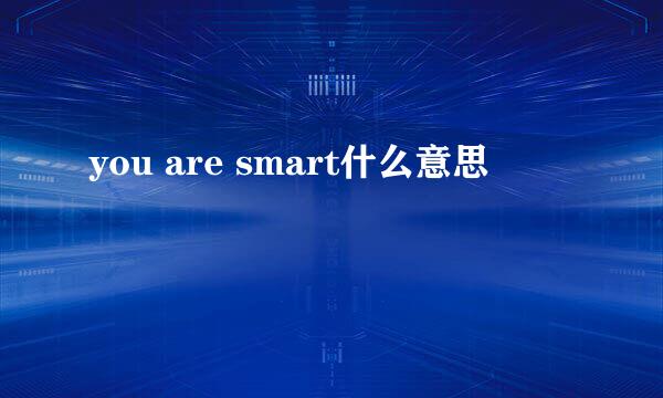 you are smart什么意思