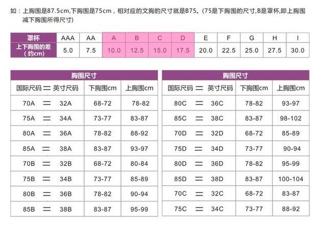 34B的胸围是多少厘米啊？