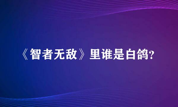 《智者无敌》里谁是白鸽？