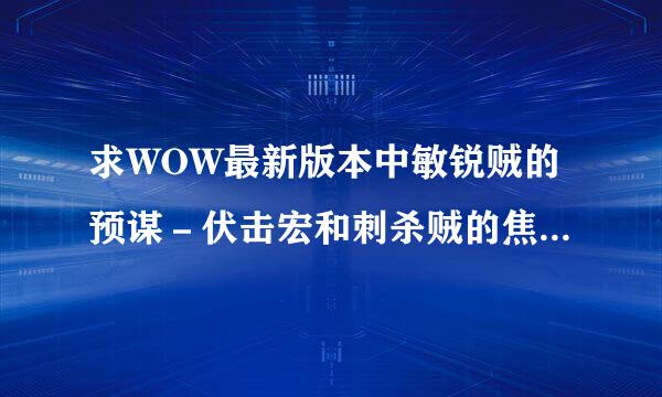 求WOW最新版本中敏锐贼的预谋－伏击宏和刺杀贼的焦点嫁祸宏？