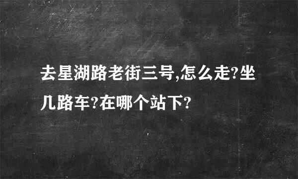 去星湖路老街三号,怎么走?坐几路车?在哪个站下?