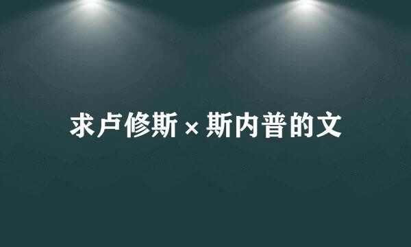 求卢修斯×斯内普的文