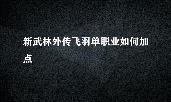 新武林外传飞羽单职业如何加点