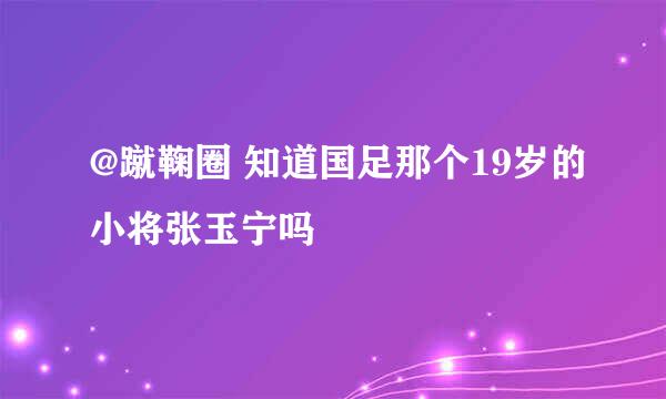 @蹴鞠圈 知道国足那个19岁的小将张玉宁吗