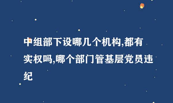 中组部下设哪几个机构,都有实权吗,哪个部门管基层党员违纪