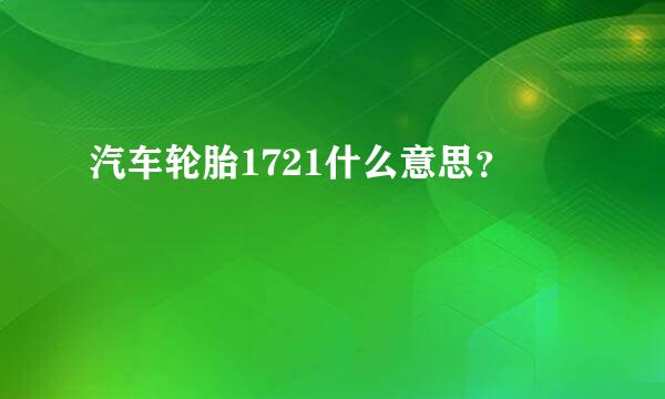 汽车轮胎1721什么意思？