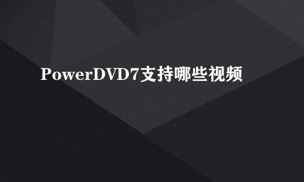 PowerDVD7支持哪些视频