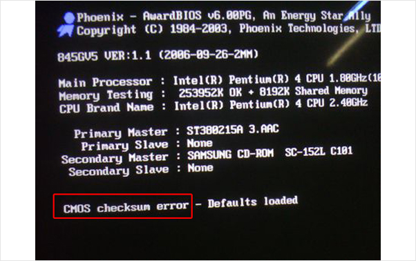 cmos checksum 错误