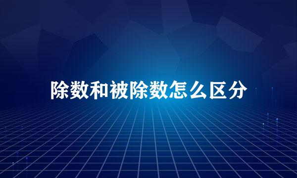 除数和被除数怎么区分