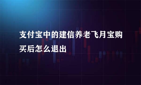 支付宝中的建信养老飞月宝购买后怎么退出