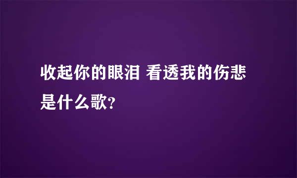 收起你的眼泪 看透我的伤悲 是什么歌？