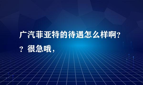 广汽菲亚特的待遇怎么样啊？？很急哦，