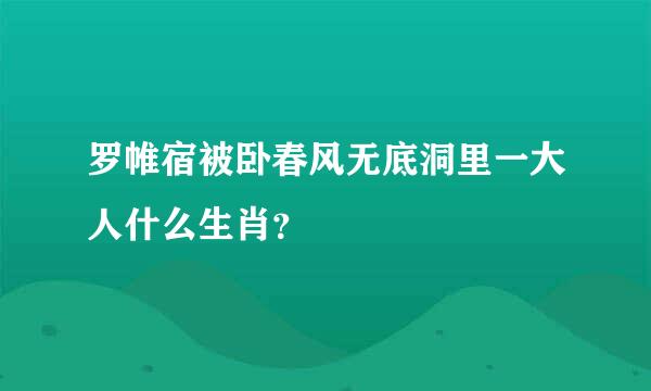 罗帷宿被卧春风无底洞里一大人什么生肖？