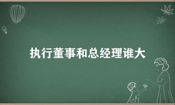 执行董事和总经理谁大