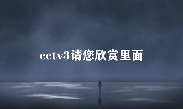 cctv3请您欣赏里面