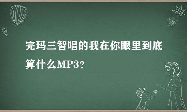 完玛三智唱的我在你眼里到底算什么MP3？