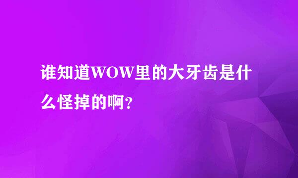 谁知道WOW里的大牙齿是什么怪掉的啊？