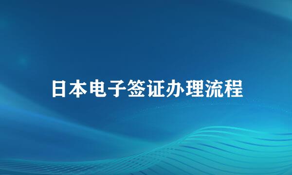 日本电子签证办理流程