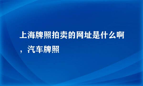 上海牌照拍卖的网址是什么啊，汽车牌照