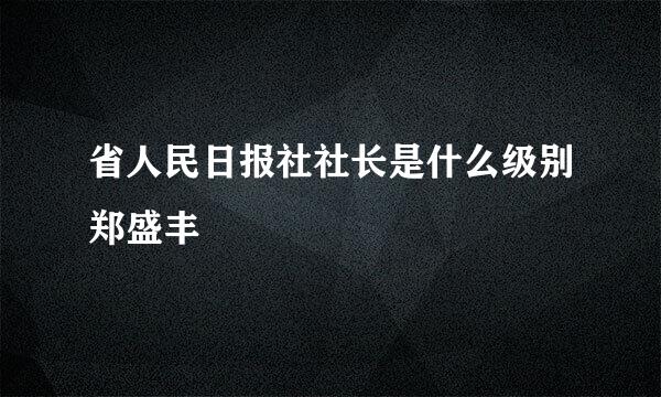 省人民日报社社长是什么级别郑盛丰