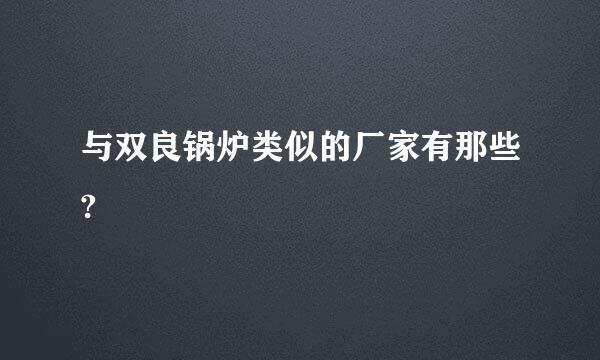 与双良锅炉类似的厂家有那些?