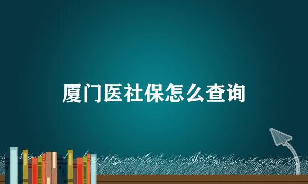 厦门医社保怎么查询