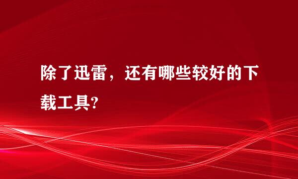 除了迅雷，还有哪些较好的下载工具?