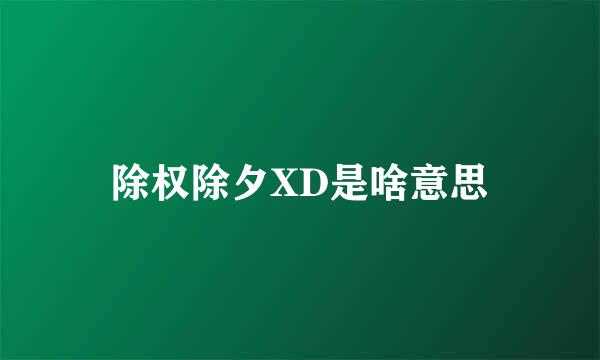 除权除夕XD是啥意思