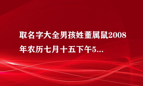 取名字大全男孩姓董属鼠2008年农历七月十五下午5点出生,父母都属龙，取什么名字好�