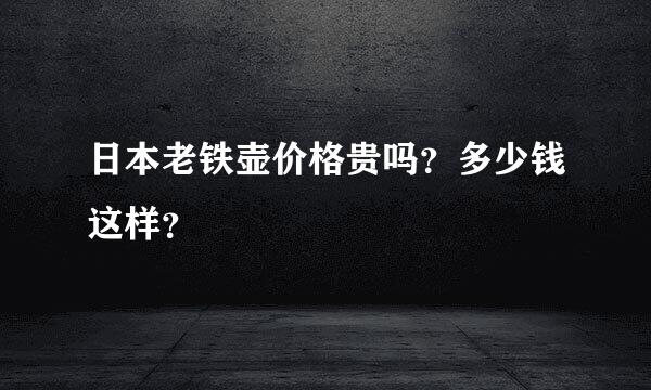 日本老铁壶价格贵吗？多少钱这样？