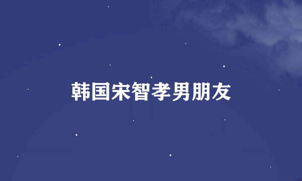 韩国宋智孝男朋友