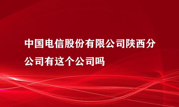 中国电信股份有限公司陕西分公司有这个公司吗