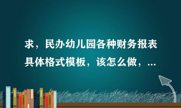 求，民办幼儿园各种财务报表具体格式模板，该怎么做，求大家帮忙