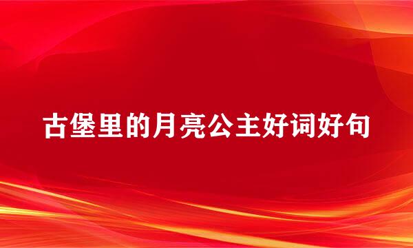 古堡里的月亮公主好词好句