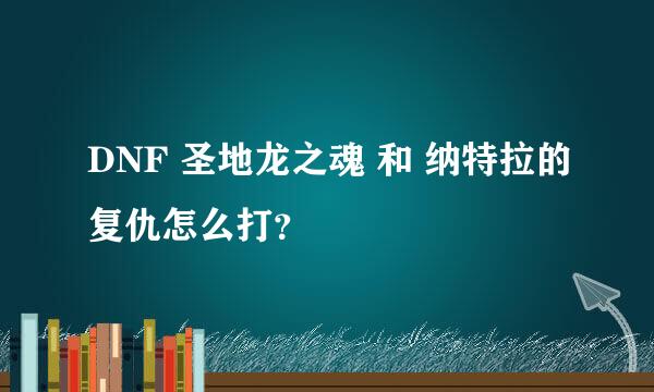 DNF 圣地龙之魂 和 纳特拉的复仇怎么打？