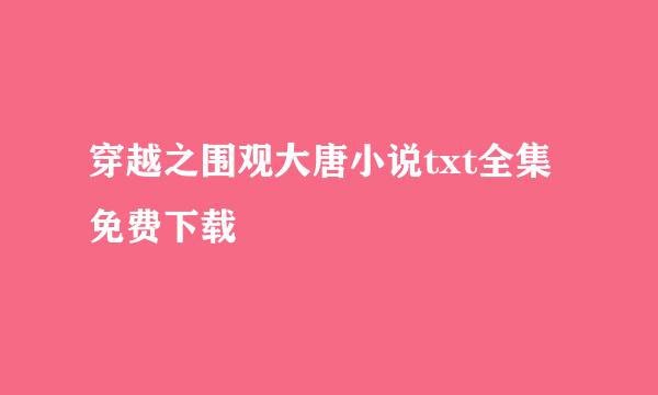 穿越之围观大唐小说txt全集免费下载