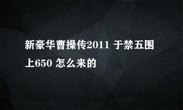 新豪华曹操传2011 于禁五围上650 怎么来的